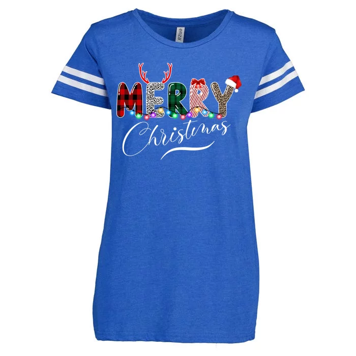 Merry Christmas Holiday Cute Patterns Enza Ladies Jersey Football T-Shirt