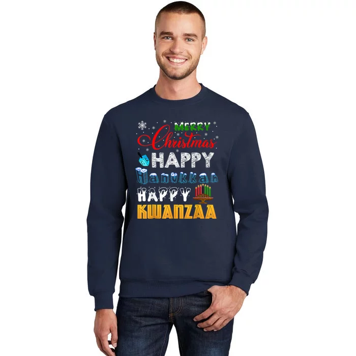 Merry Christmas Happy Hanukkah Happy Kwanzaa Sweatshirt