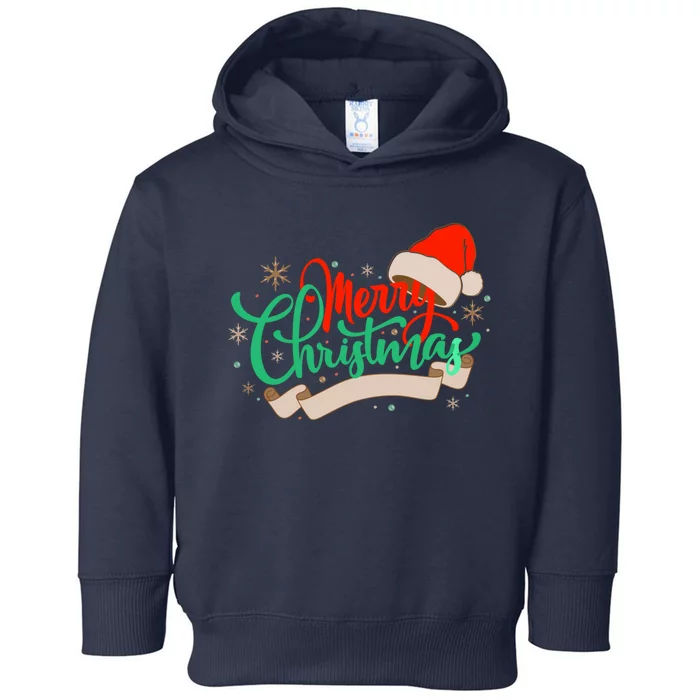 Merry Christmas Holiday Santa Snowflake Toddler Hoodie