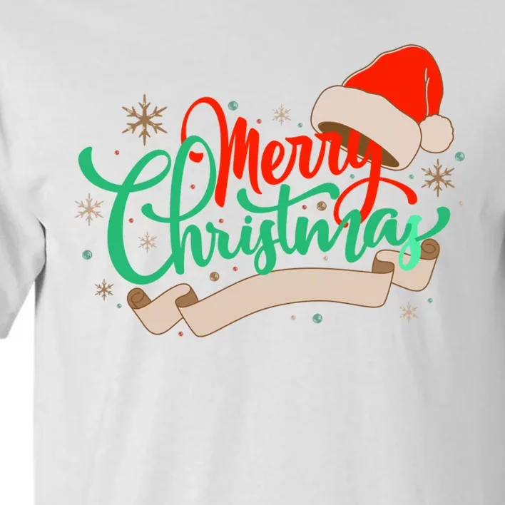 Merry Christmas Holiday Santa Snowflake Tall T-Shirt