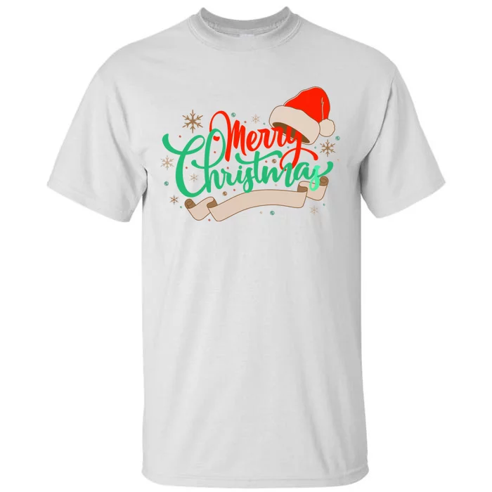 Merry Christmas Holiday Santa Snowflake Tall T-Shirt