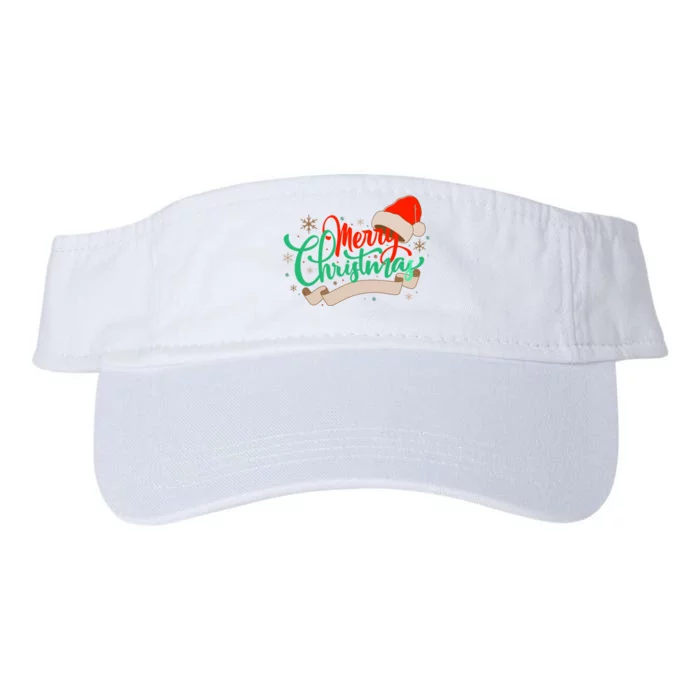 Merry Christmas Holiday Santa Snowflake Valucap Bio-Washed Visor