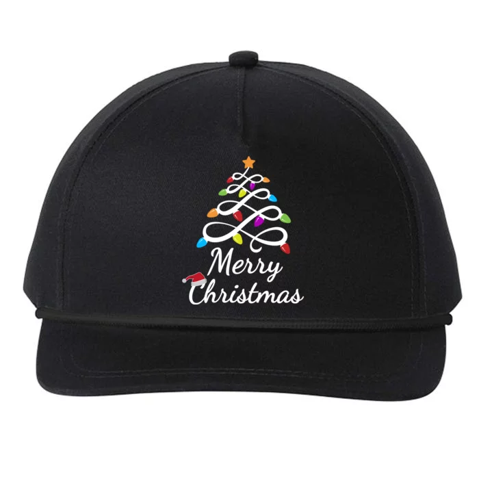 Merry Christmas Holiday Tree Lights Funny Gift Snapback Five-Panel Rope Hat