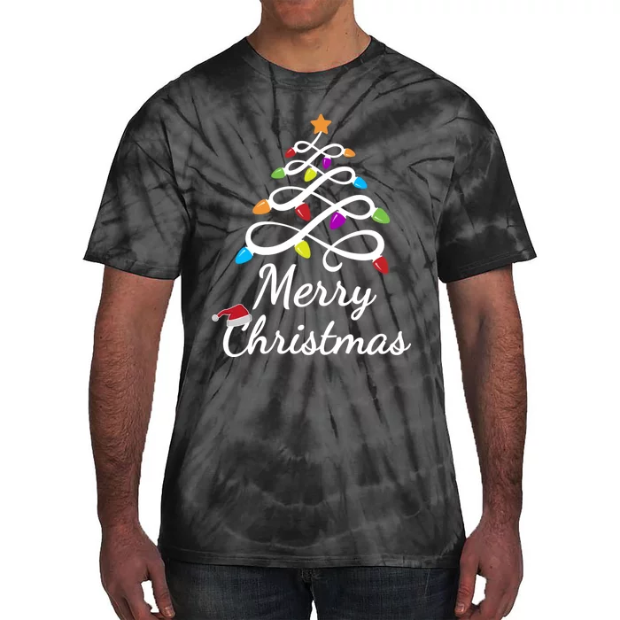 Merry Christmas Holiday Tree Lights Funny Gift Tie-Dye T-Shirt