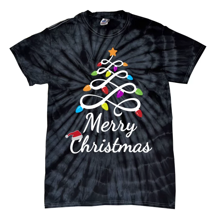 Merry Christmas Holiday Tree Lights Funny Gift Tie-Dye T-Shirt