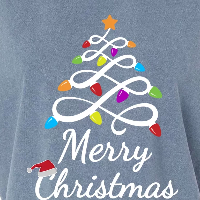 Merry Christmas Holiday Tree Lights Funny Gift Garment-Dyed Women's Muscle Tee