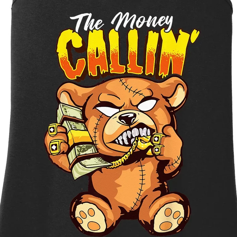 Money Calling Hip Hop Teddy Bear Gangster Rap Drip Swag Dope Ladies Essential Tank