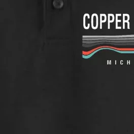 Michigan Copper Harbor Surfboard Retro Dry Zone Grid Performance Polo