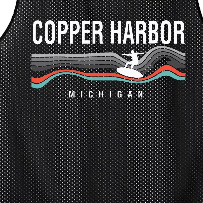 Michigan Copper Harbor Surfboard Retro Mesh Reversible Basketball Jersey Tank