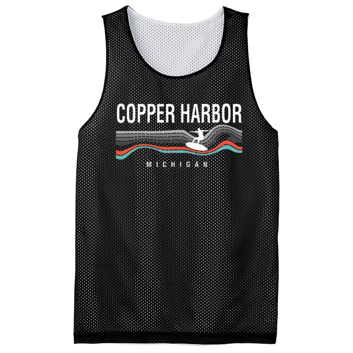 Michigan Copper Harbor Surfboard Retro Mesh Reversible Basketball Jersey Tank