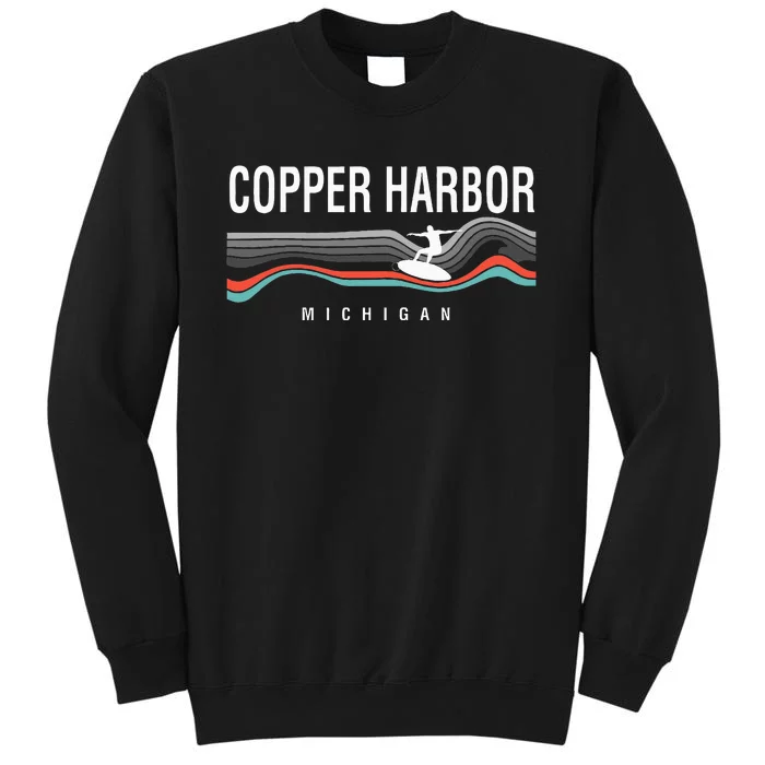 Michigan Copper Harbor Surfboard Retro Tall Sweatshirt