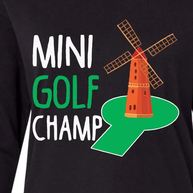 Minigolf Champ Hobby Sport Golfer Champion Womens Cotton Relaxed Long Sleeve T-Shirt