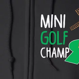 Minigolf Champ Hobby Sport Golfer Champion Full Zip Hoodie