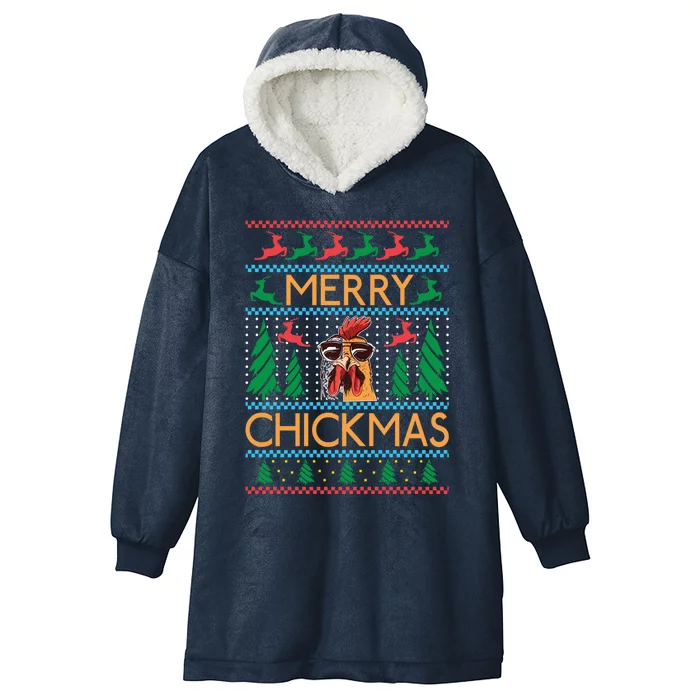 Merry Chickmas Hen Chicken Lover Gift Hooded Wearable Blanket