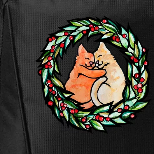 Merry Christmas Holiday Kitty Cats Gift City Backpack