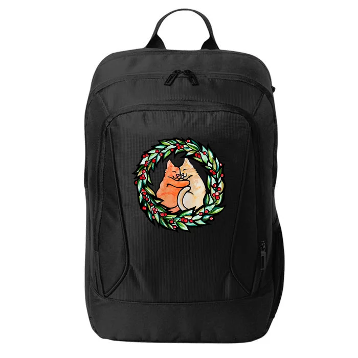 Merry Christmas Holiday Kitty Cats Gift City Backpack