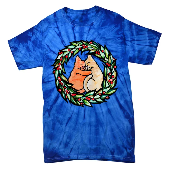 Merry Christmas Holiday Kitty Cats Gift Tie-Dye T-Shirt