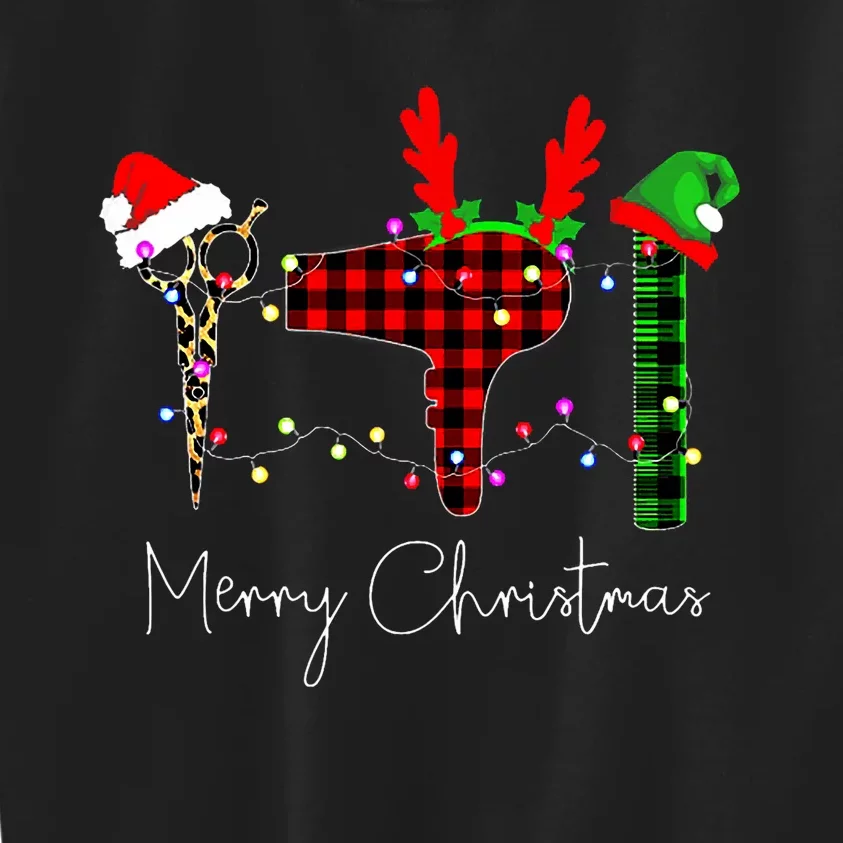 Merry Christmas Hairstylist Funny Tool Hairdresser Barber Kids Sweatshirt