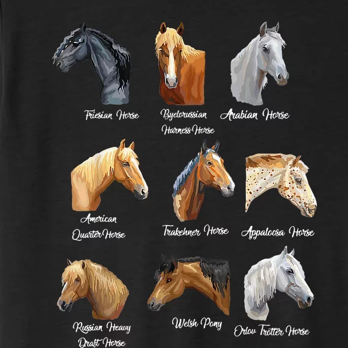 Merry Christmas Horse Breeds Equestrian Cowboy Cowgirl Xmas ChromaSoft Performance T-Shirt