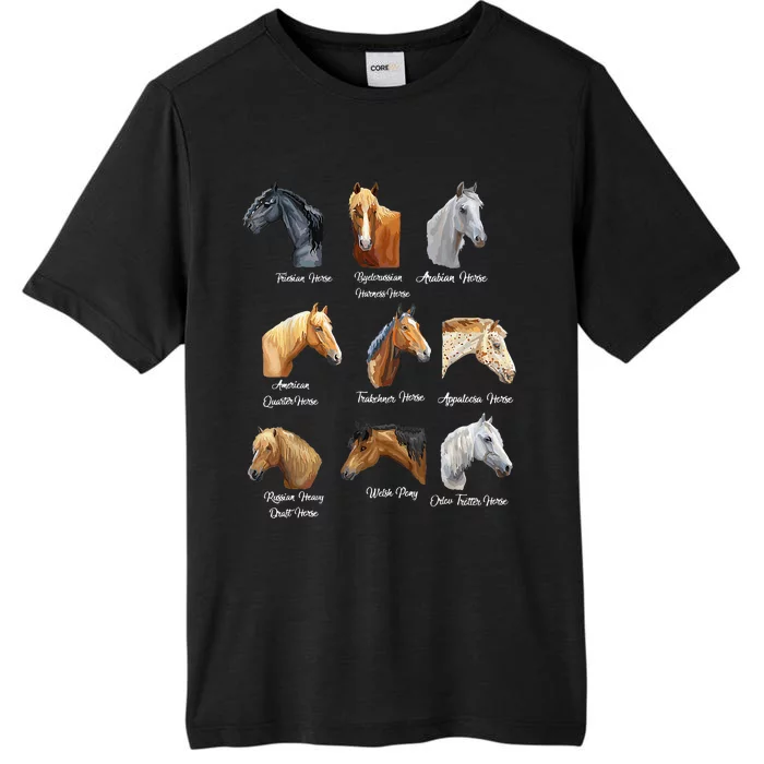 Merry Christmas Horse Breeds Equestrian Cowboy Cowgirl Xmas ChromaSoft Performance T-Shirt