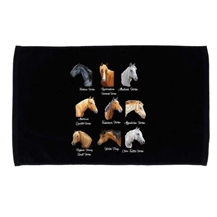 Merry Christmas Horse Breeds Equestrian Cowboy Cowgirl Xmas Microfiber Hand Towel