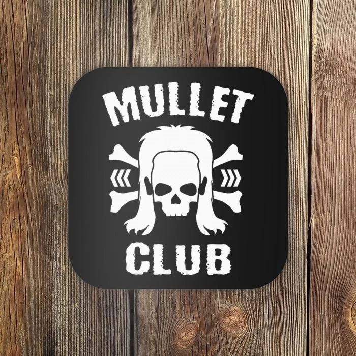 Mullet Club Hairstyle Bones Skull Coaster