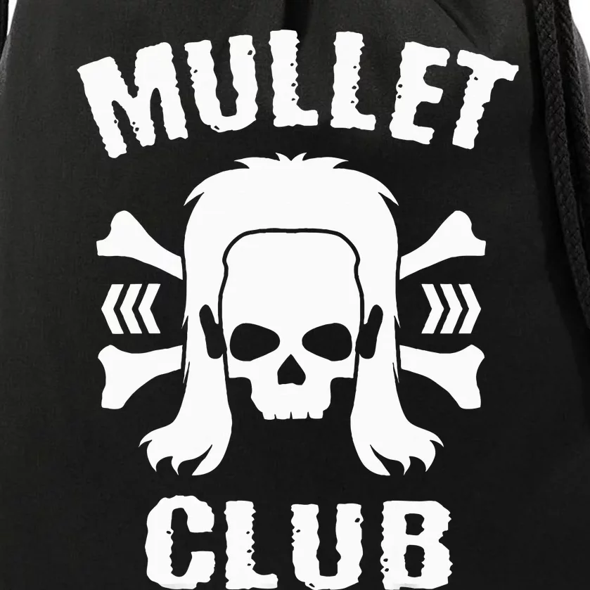 Mullet Club Hairstyle Bones Skull Drawstring Bag