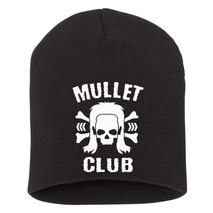 Mullet Club Hairstyle Bones Skull Short Acrylic Beanie