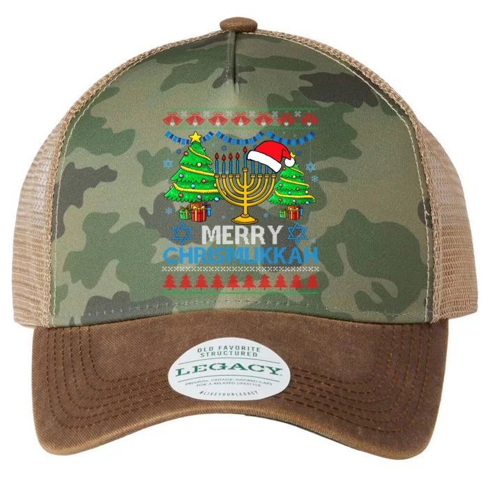 Merry Chrismukkah Happy Hanukkah Christmas Santa Hat Legacy Tie Dye Trucker Hat