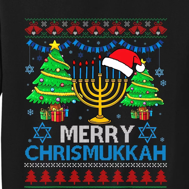 Merry Chrismukkah Happy Hanukkah Christmas Santa Hat Tall Sweatshirt