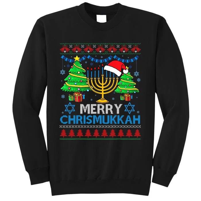 Merry Chrismukkah Happy Hanukkah Christmas Santa Hat Tall Sweatshirt