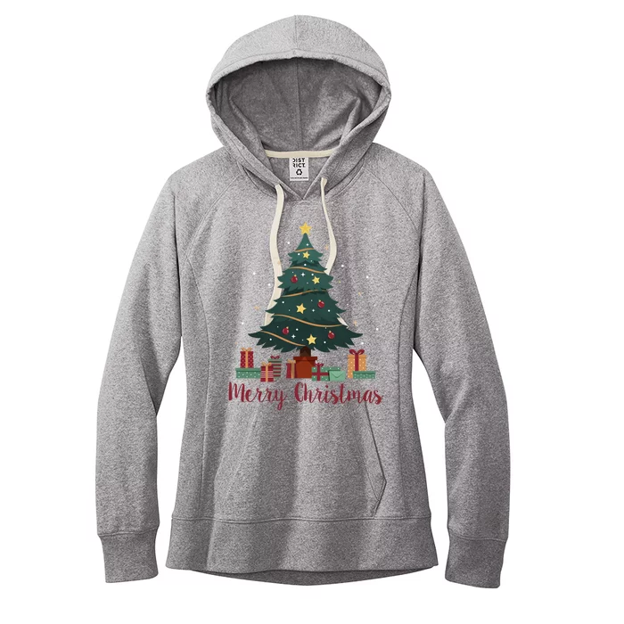 Merry Christmas Holiday Tree Festive Women's Fleece Hoodie