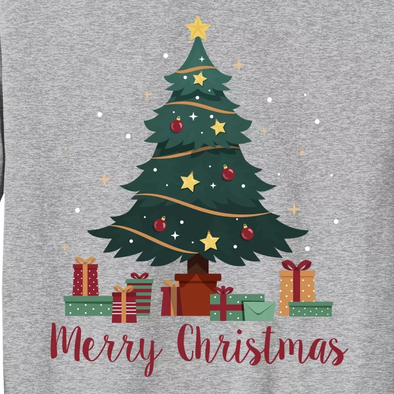 Merry Christmas Holiday Tree Festive Tall Sweatshirt