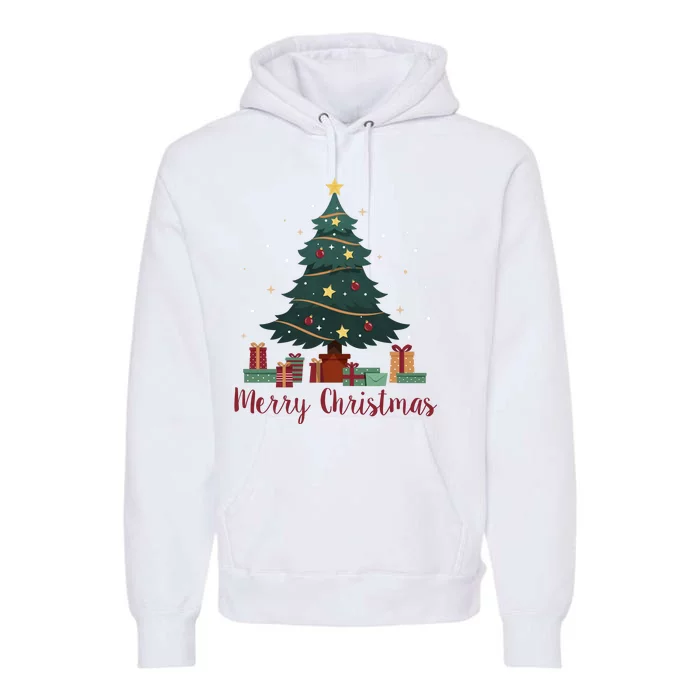 Merry Christmas Holiday Tree Festive Premium Hoodie