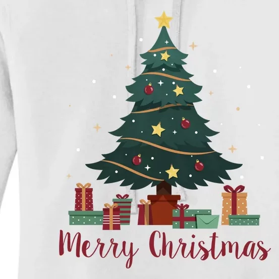 Merry Christmas Holiday Tree Festive Women's Pullover Hoodie