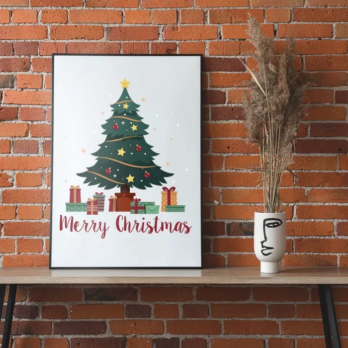 Merry Christmas Holiday Tree Festive Poster