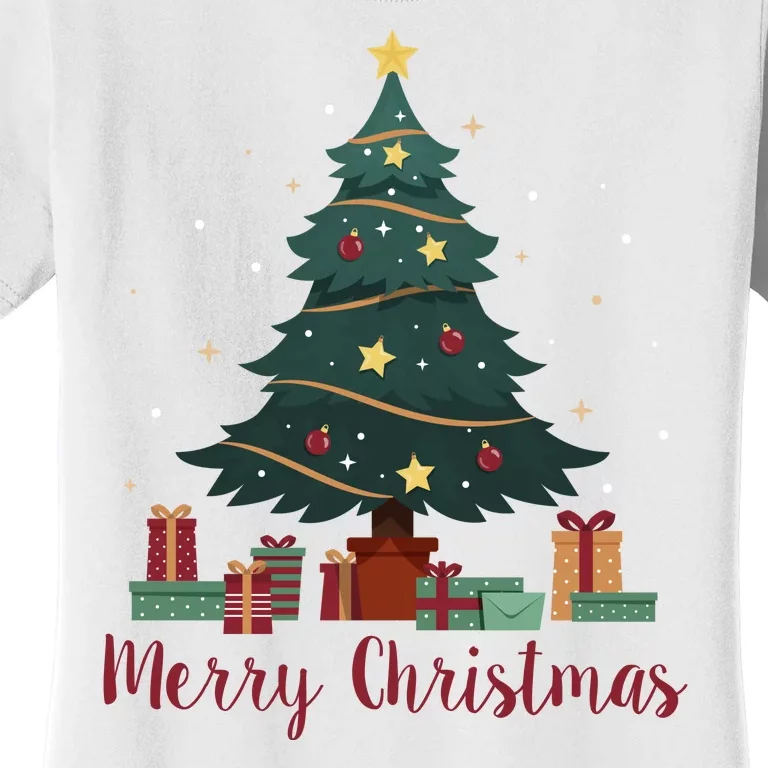 Merry Christmas Holiday Tree Festive Women's T-Shirt