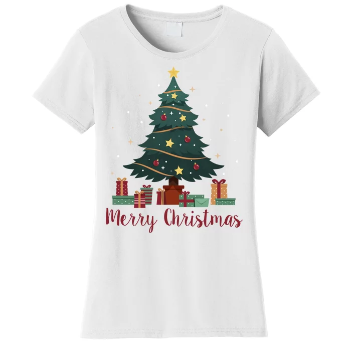 Merry Christmas Holiday Tree Festive Women's T-Shirt