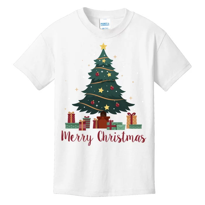 Merry Christmas Holiday Tree Festive Kids T-Shirt