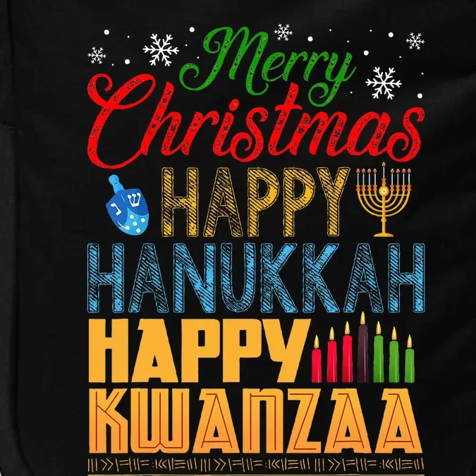 Merry Christmas Happy Hanukkah Happy Kwanzaa Impact Tech Backpack