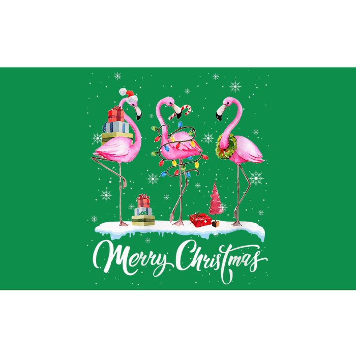 Merry Christmas Hat Santa Flamingo Light Christmas Snow Bumper Sticker