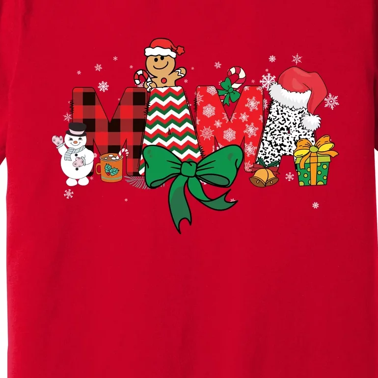 Mama Christmas Holiday Matching Family Season Xmas Premium T-Shirt