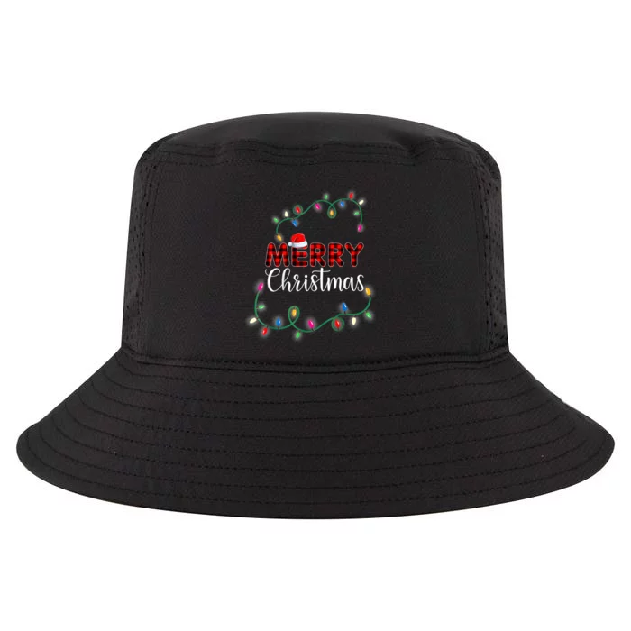 Merry Christmas Holiday Tree Lights Cool Comfort Performance Bucket Hat