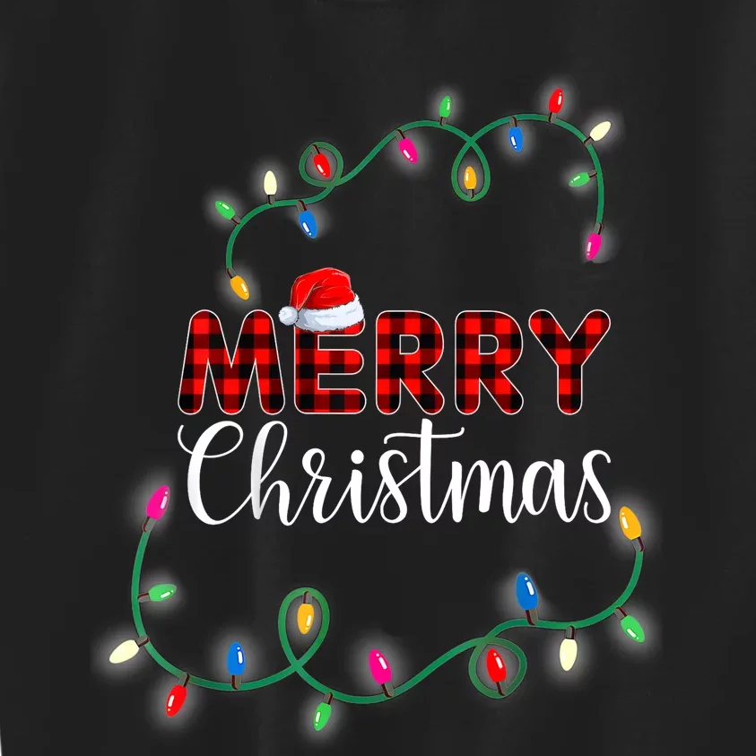 Merry Christmas Holiday Tree Lights Kids Sweatshirt