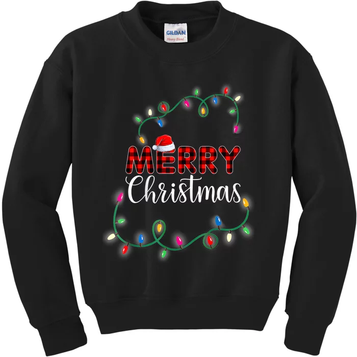 Merry Christmas Holiday Tree Lights Kids Sweatshirt