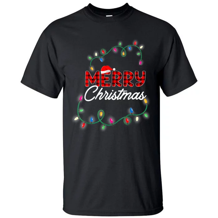 Merry Christmas Holiday Tree Lights Tall T-Shirt