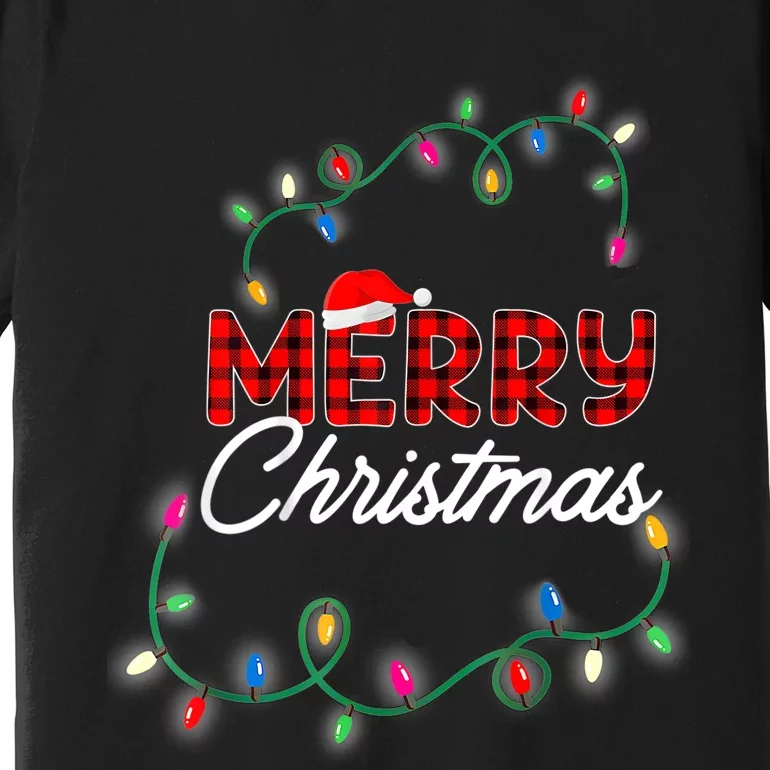 Merry Christmas Holiday Tree Lights Premium T-Shirt