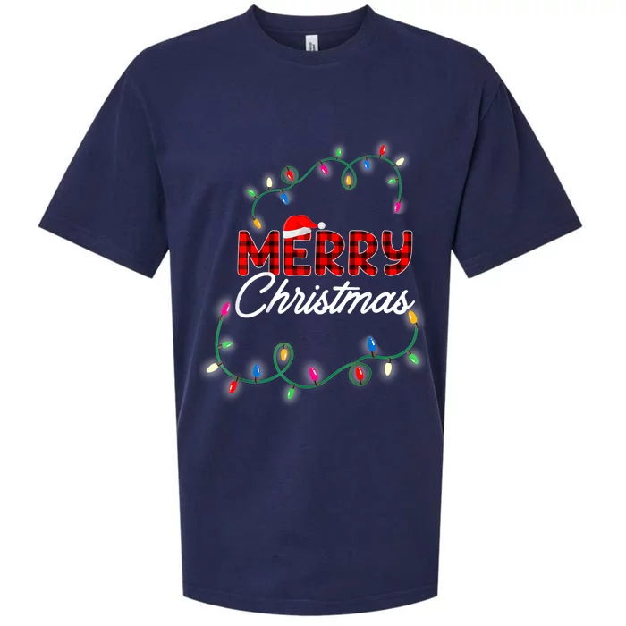 Merry Christmas Holiday Tree Lights Sueded Cloud Jersey T-Shirt