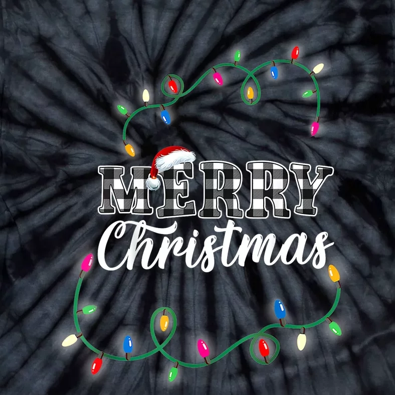 Merry Christmas Holiday Tree Lights Tie-Dye T-Shirt