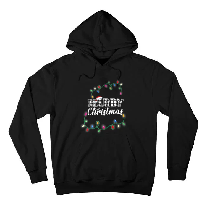 Merry Christmas Holiday Tree Lights Tall Hoodie